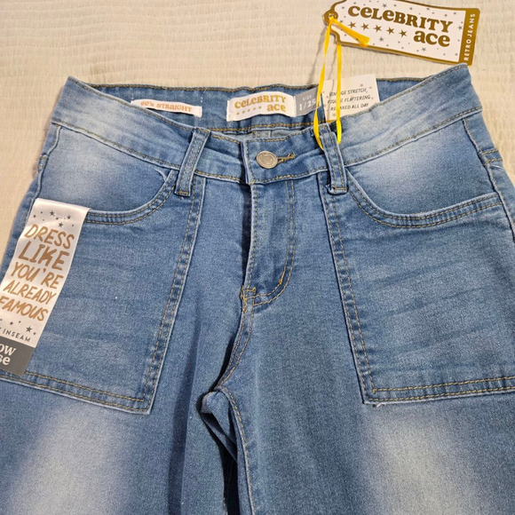 Women Celebrity Ace Jeans Size 1/25 Blue Denim 90's Straight - Picture 5 of 11
